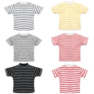bencailor 6 pcs doll clothes for 118 inch striped style warm color