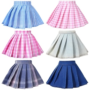 bencailor 6 pcs doll clothing for 118 inch summer skirts bright style