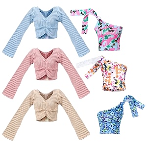 bencailor 6 pcs doll clothes for 118 inch graceful style light color