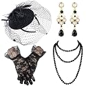 Bencailor Tea Party Fascinator Hat and Lace Glove for Women