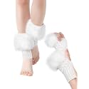 Bencailor Winter Fluffy Leg Warmers and Wrist Cuffs Warmers Set, Include Boot leg Cuffs Furry Fingerless Gloves