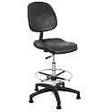 BenchPro High Back Deluxe Polyurethane Chair with 18” Adjustable Footring and Heavy Nylon Base, with Glides, 21.5"-31.5" Height Adjustment, 450 lbs Capacity