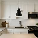 BENE Hawaii Pendant Lamp, Mild Steel Indoor Modern Hanging Lamp, E-27 Base Ceiling Hanging Light for Home Decor, Kitchen, Living Room, Bedroom, 14 cm (Black, Pack of 1 Pc)