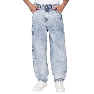 BENE KLEED Men Blue Washed Baggy Fit