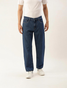 bene kleed men regular mid rise dark blue jeans