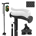BeneCane Walking Cane for Men &amp; Women Walking Stick for Seniors Folding Canes Quad Cane Adjustable Lightweight Sturdy Collapsible Heavy Duty with Soft TPR T-Handle and Travel Bag