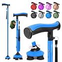 BeneCane Walking Cane for Men &amp; Women Walking Stick for Seniors Folding Canes Quad Cane Adjustable Lightweight Sturdy Collapsible Heavy Duty with Soft TPR T-Handle and Travel Bag