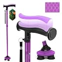BeneCane Walking Cane for Men &amp; Women Walking Stick for Seniors Folding Canes Quad Cane Adjustable Lightweight Sturdy Collapsible Heavy Duty with Soft TPR T-Handle and Travel Bag