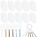 BENECREAT 100 PCS Needle and Thread Organizer Board, Kraft Paper Thread Winding Board, Embroidery Thread Organizer with 1 Iron Flipchart Hinge Ring for Needlework, Embroidery, DIY Crafts, White