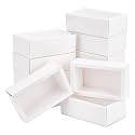 BENECREAT 12 Pack 7x5x1.5 Inch White Rectangle Drawer Kraft Boxes with PVC Plastic Window for Party Favor Treats, Candy and Jewelry Crafts