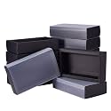 BENECREAT 12 Packs Large Black Kraft Paper Gift Box Rectangle Drawer Box with Clear PVC Windows 6.5x4x1.5 for Wedding Party Treats, Bakery, and Valentine's Gift Packaging