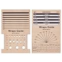 BENECREAT 2Pcs Rectangle Wooden Knitting Needle Gauge, Yarn Wrap Guide Board Knitting Tool for Spinners Yarn Measuring Crochet Accessories