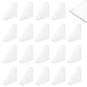 BENECREAT 60Pcs Triangle Glass Corner Protectors, White-Gray, 1.37x1.37x0.51 Inch, PP Plastic, Protects Glass & Mirror Edges During Transport