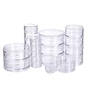BENECREAT Mixed Size Stackable Round Plastic Containers 4 Column(5 Layer/Column) Bead Storage Jars for Beads, Buttons, Crafts and Small Jewelry Findings