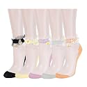 Benefeet Sox Womens Girls Sheer Socks Lace Mesh Ankle Socks Transparent See Through Short Sock Ultra Thin Nylon Summer Sock
