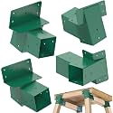 BeneLabel 4Pack Black/Green Deer Blind Brackets 4x4 Heavy Duty Deer Stand Bracket Compound Angle Brackets for Tree Stand, Raised Platform, Tree House, Swing Set, Deers Station
