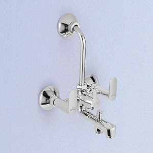 benelave by hindware 3-in-1 wall mixer for bathroom  made of brass  mirror-like chrome polish finish  provision for overhead shower amp hand shower  volga range  7-year manufacturer warranty
