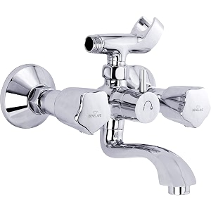benelave by hindware blqcp47073 wall mixer for bathroom for hot amp cold water telephonic with crutch made of brass chrome polished