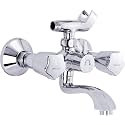 Benelave By Hindware BLQCP47073 Wall Mixer for Bathroom for Hot & Cold Water, Telephonic with Crutch, made of Brass, Chrome Polished