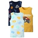 benetia Toddler Baby Boys Cotton Sleeveless Tank Top Cartoon Dinosau Undershirts Kids 18 Months- 8Years 3-Pack