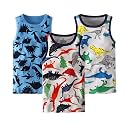 benetia Toddler Baby Boys Cotton Sleeveless Tank Top Cartoon Dinosau Undershirts Kids 18 Months- 8Years 3-Pack