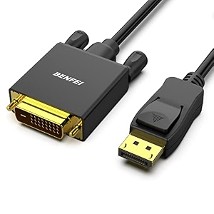 benfei dpdisplayport to dvi cable display port male to dvi male gold-plated cord 6 feet for lenovo dell hp asus and other brand