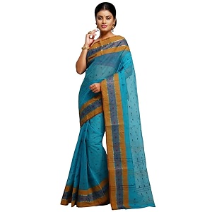 BENGAL HANDLOOM Womens Tangail Cotton Tant Saree