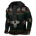 Bengbobar Men's Military Tactical Hoodies Retro Distressed American Flag Print TieUp Pullover Trainning Camping Sweatshirt