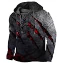 Bengbobar Men's Military Tactical Hoodies Retro Distressed American Flag Print TieUp Pullover Trainning Camping Sweatshirt