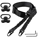 Bengor Two Point Traditional Sling with Attachments Mounts, Adjustable Extra Long Rifle Sling for Rifle with 2 Pack 1.25" QD Swivel Mounts for M-Rail