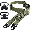 Bengor Two Point Traditional Sling with Attachments Mounts, Adjustable Extra Long Rifle Sling for Rifle with 2 Pack 1.25" QD Swivel Mounts for M-Rail