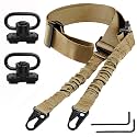 Bengor Two Point Traditional Sling with Attachments Mounts, Adjustable Extra Long Rifle Sling for Rifle with 2 Pack 1.25" QD Swivel Mounts for M-Rail