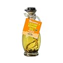 Benissimo Lemon Pepper Infused Oil, Cruet 8.45 Fl Oz Glass Bottle, Bright Citrus and Pepper Infused Oil for Chicken, Seafood, Vegetables, and Everyday Cooking