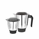 Benito ELITE Stainless Steel Jar Set (1200ml & 1000ml) for Mixer Grinder Attachment – Compatible with 4-Teeth Coupler & Dual Locking System