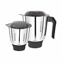 Benito ELITE Stainless Steel Jar Set (1200ml &amp; 1000ml) for Mixer Grinder Attachment – Compatible with 4-Teeth Coupler &amp; Dual Locking System