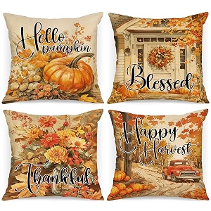 Benjia Fall 14x14 Throw Pillow Covers Set