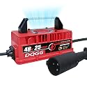 48 Volt 25 AMP Golf Cart Battery Charger with 3-Pin Round Plug for Club Car Precedent &amp; DS, Smart Golf Cart Charger for Lead Acid Batteries, Fast Trickle Charge IP67 Waterproof with Fan Design