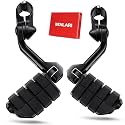 Benlari Highway Pegs 1in 1-1/4 in Highway Footpegs 304 Stainless Steel Long Angled Adjustable Fit for Harley Davidson Touring Street Glide Road Dyna Sportster fits 1.25'' 32mm Engine Guard (Black)
