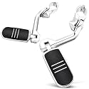 Benlari Motorcycle Adjustable Highway Footpegs Style 1 Chrome Long Angled Fit for Harley Touring Street Glide Softail Dyna Sportster fits 1"(25mm) 1-1/4"(32mm) Engine Guard