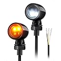 Benlari Motorcycle Bullet Mini Turn Signal Lights, LED Turn Signal Blinkers, 4LEDs Amber Blinkers Turn Lights Fit for Honda Yamaha Suzuki Kawasaki Harley Chopper Bobber, 2PCS