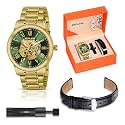 Benling Mens Skeleton Automatic Analog Watch Combo