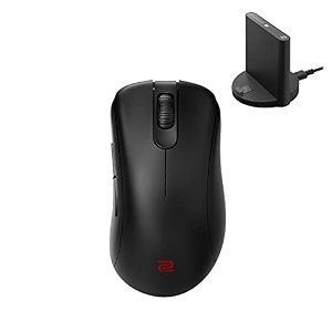 zowie benq ec3-cw wireless ergonomic gaming mouse for esports  enhanced receiver  24-step scroll wheel  driverless  matte black coating  small size