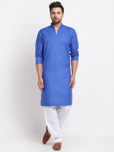 benstoke men cotton blend kurta salwar set