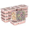 Bentgo 20-Piece Lightweight, Durable, Reusable BPA-Free 2-Compartment Containers - Microwave, Freezer, Dishwasher Safe - Sweet Pea Glitter