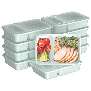 bentgo prep 2-compartment meal prep containers with lids 20 piece set