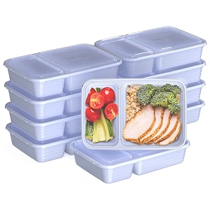 bentgo prep 2-compartment meal prep containers with lids 20 piece set