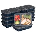 Bentgo Prep - 20-Piece 2-Compartment Reusable Meal Prep Containers with Lids, PFAS &amp; BPA Free Materials, Durable, Microwave, Freezer, &amp; Dishwasher Safe To Go Food Storage (Navy Blue)