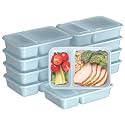 Bentgo Prep - 20-Piece 2-Compartment Reusable Meal Prep Containers with Lids, PFAS &amp; BPA Free Materials, Durable, Microwave, Freezer, &amp; Dishwasher Safe To Go Food Storage (Sky)
