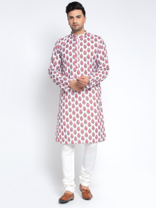 bentoke men cotton blend kurta pyjama set