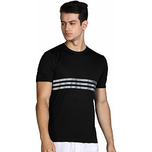 Mens Round Neck T-Shirt for Workout and